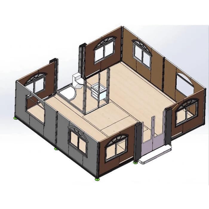 CHECK OTHER SELLERS! Zolyndo Portable Prefabricated Tiny Home 19x20ft, Mobile Expandable Plastic Prefab House for Hotel, Booth, Office, Guard House, Shop, Villa, Warehouse, Workshop