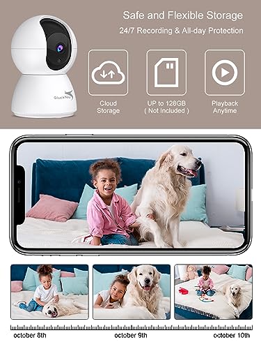 Smart Baby monitor with camera and 2-Way Audio, 2K 4MP QHD Indoor Camera with Night Vision, Home Security Camera Dog Pet Monitor with App, Motion Sensor Detection WiFi Alexa Camera Smartphone