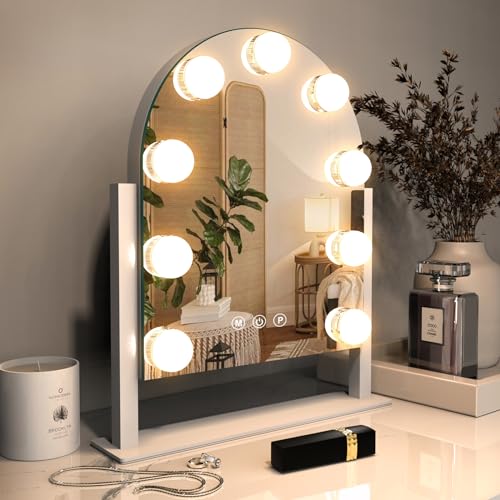 ZL ZELing Makeup Mirror with Lights,Vanity Mirror with Smart Touch Control,3 Color Modes, Dimmable Light,360° Rotation