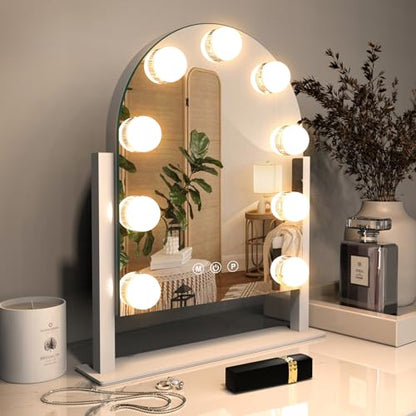 ZL ZELing Makeup Mirror with Lights,Vanity Mirror with Smart Touch Control,3 Color Modes, Dimmable Light,360° Rotation
