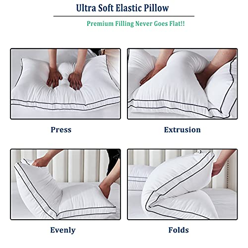 Gehannah Bed Pillows for Sleeping(2 Pack), Luxury Plush Soft Pillow with Home and Hotel, Breathable Microfiber Cover Skin-Friendly Pillows for Side Back Sleepers