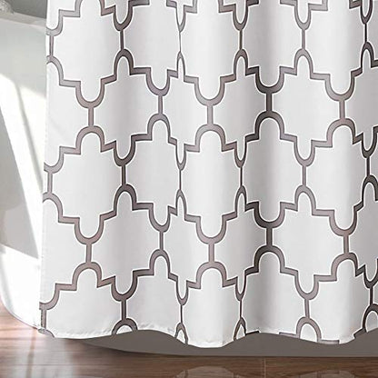 Lush Decor Gray Bellagio Fabric Shower Curtain, Bathroom Accessories, (72" x 72")