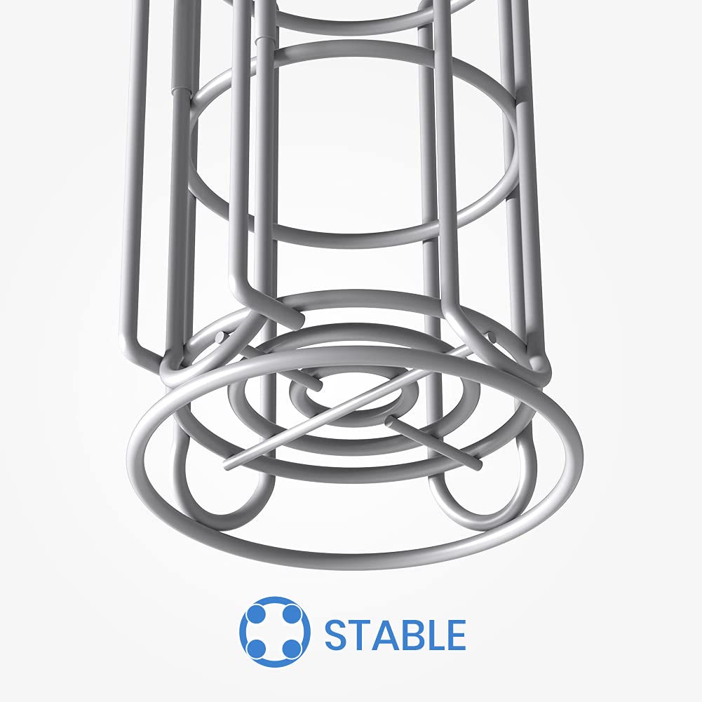 Silver Toilet Paper Holder Stand Bathroom Tissue Holder Free Standing Magazine Organizer Storage Larger Rolls Phone Wipes