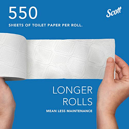Scott® Professional Standard Roll Toilet Paper (04460), with Elevated Design, 2-Ply, White, Individually wrapped, (550 Sheets/Roll, 80 Rolls/Case, 44,000 Sheets/Case)