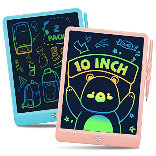 Kids Toys 2 Packs LCD Writing Tablet, 3 4 5 6 Year Old Boys Toys Gifts Doodle Board, 10 Inch Drawing Pad Airplane Travel Road Trip Essentials, Toddler Kids Games Birthday Christmas Stocking Stuffers