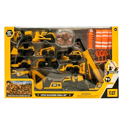 CatToysOfficial CAT Little Machines Mega Activity Playset w/ 41 Pieces, XL Crane/Excavator & Construction Site Accessories - Kids Toys 3+