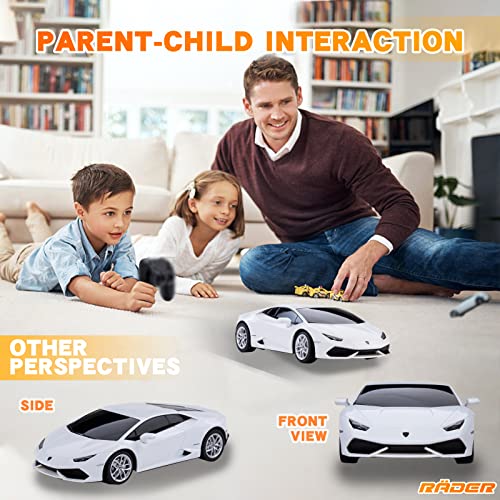 RÄDER Licensed RC Series,R/C 1:24 Lambo HURAC LP610-4 Remote Control Car, Electric Sport Racing Hobby Toy Car, Model Vehicle for Boys and Girls Teens and Adults Gift White