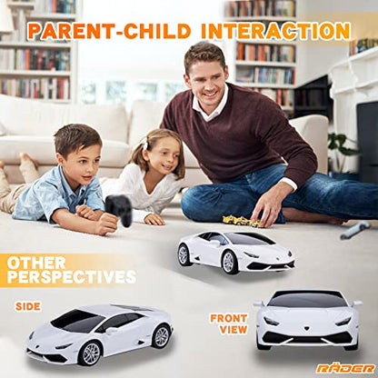 RÄDER Licensed RC Series,R/C 1:24 Lambo HURAC LP610-4 Remote Control Car, Electric Sport Racing Hobby Toy Car, Model Vehicle for Boys and Girls Teens and Adults Gift White