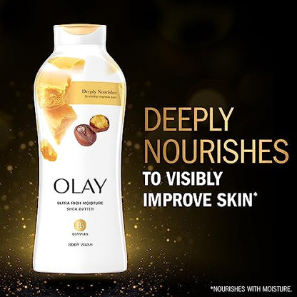 Olay Ultra Rich Moisture Body Wash with Shea Butter, 22oz (Pack of 4)