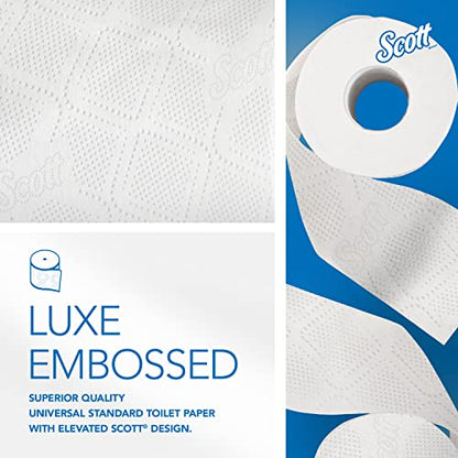 Scott® Professional Standard Roll Toilet Paper (04460), with Elevated Design, 2-Ply, White, Individually wrapped, (550 Sheets/Roll, 80 Rolls/Case, 44,000 Sheets/Case)