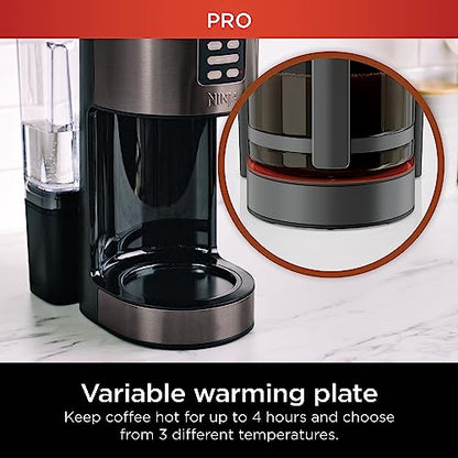Ninja DCM201BK Programmable XL 14-Cup Coffee Maker PRO, 14-Cup Glass Carafe, Freshness Timer, with Permanent Filter, Black Stainless Steel
