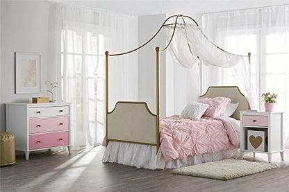 Little Seeds Monarch Hill Clementine Canopy Bed, Twin Size Frame, Gold