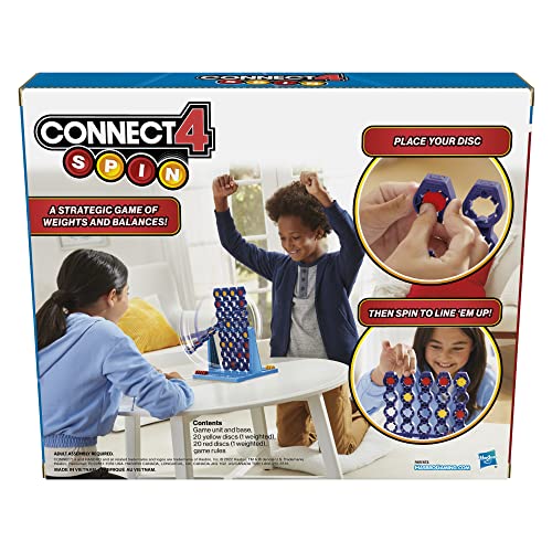 Hasbro Gaming Connect 4 Spin Game, Features Spinning Connect 4 Grid, 2 Player Board Games for Family and Kids, Strategy Board Games, Ages 8 and Up