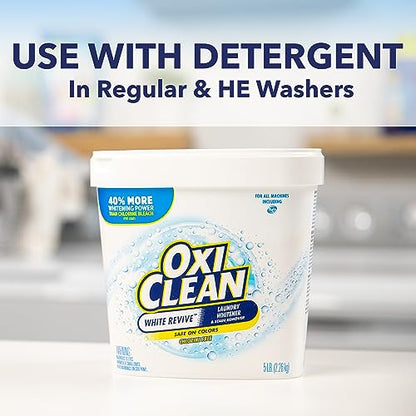 Add 3 To Your Cart! OxiClean White Revive Laundry Whitener and Stain Remover Powder, 3 lb