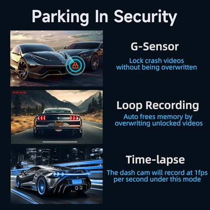 E-YEEGER 2.5K Dash Cam Front: Mini Dash Cam for Cars, 1440P Car Camera with APP, WiFi Dash Cam with WDR Night Vision, 24 Hours Parking Monitor Dashcams, 170°Wide, G-Sensor