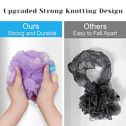 BCKENEY Bath Loofah Sponge Soft Mesh Shower Puff for Body Wash Bath Sponge Body Scrubber for Women & Men Body Exfoliator-Bathing Accessories (3Pack 40G S)