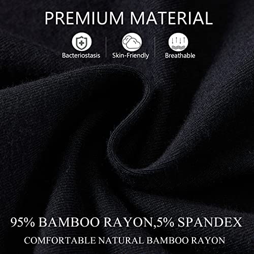 COLORFULLEAF Men's Bamboo Underwear Ultra Soft Breathable Boxer Briefs Comfy Basic Trunk Underwear 3 Pack (3Black,Medium)