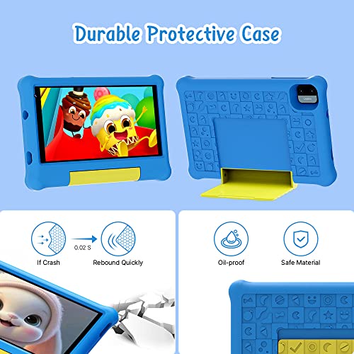 Maxsignage 7" Android 13 Kids Tablet, Ages 3-7 Tablet for Kids, Quad-Core, Shockproof Case & Stand - 32GB Storage - HD Display, 2MP Camera - Extended Battery - Parental Controls - Learning & Play