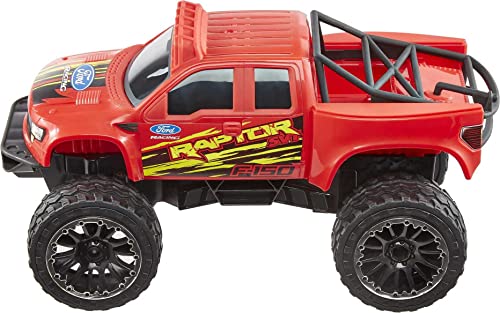 Hot Wheels Remote Control Truck, Red Ford F-150 RC Vehicle with Full-Function Remote Control, Large Wheels & High-Performance Engine, 2.4 GHz with Range of 65 Feet [Amazon Exclusive]