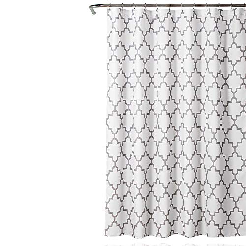 Lush Decor Gray Bellagio Fabric Shower Curtain, Bathroom Accessories, (72" x 72")