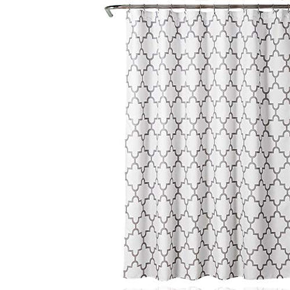 Lush Decor Gray Bellagio Fabric Shower Curtain, Bathroom Accessories, (72" x 72")