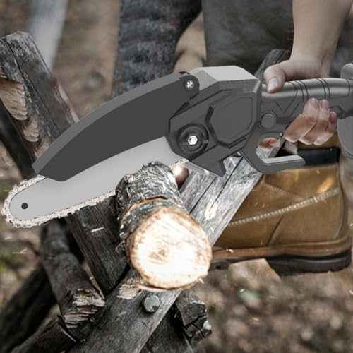 YangDiana Mini Chainsaw - Efficient,Lightweight,and Cordless,Mini Chainsaw 6 Inch,Reliable Chain Saw With 2 x 6000mAh Rechargeable Battery,Portable One-Handed Electric Chainsaw for Tree Trimming Wood
