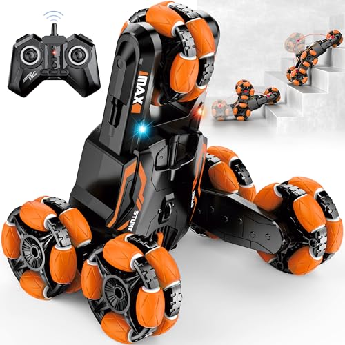 RC Car for Boys|Girls, RC Stunt Car with A Key Deformation&Memory Running, Double Sided Flip Stunt car,360 Rotating 2.4Ghz Indoor/Outdoor All Terrain Electric Toy Cars Gifts