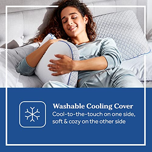Sealy Essentials Cool Touch Memory Foam Pillows, 2 Pack,White