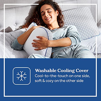 Sealy Essentials Cool Touch Memory Foam Pillows, 2 Pack,White