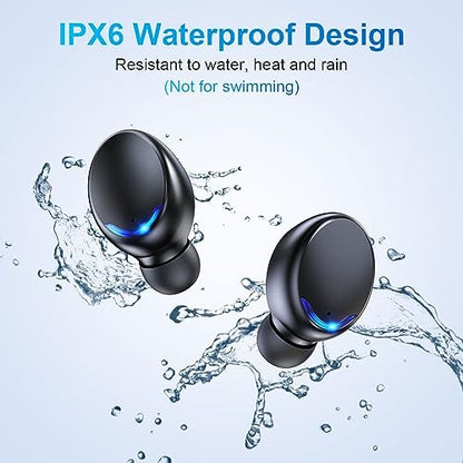 BMHOLU Wireless Earbuds with Large Charging Case and Phone Charging Function, IPX5 Waterproof, Hi-Fi Stereo Sound, Touch Control, for iOS/Android - Perfect for Active Lifestyle