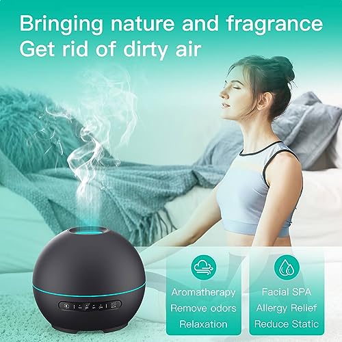 2 Pack Essential Oil Diffuser for Home,200ml Aroma 360 Diffuser & Humidifier with 4 Timers & 7 Colors Night Lights,20dB Silent Working for 10 Hours