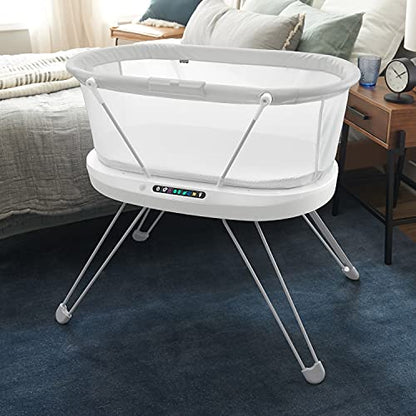 FISHER-PRICE BABY Bedside Sleeper Luminate Bassinet with Sound Detection Plus Customizable Lights Music and Sounds