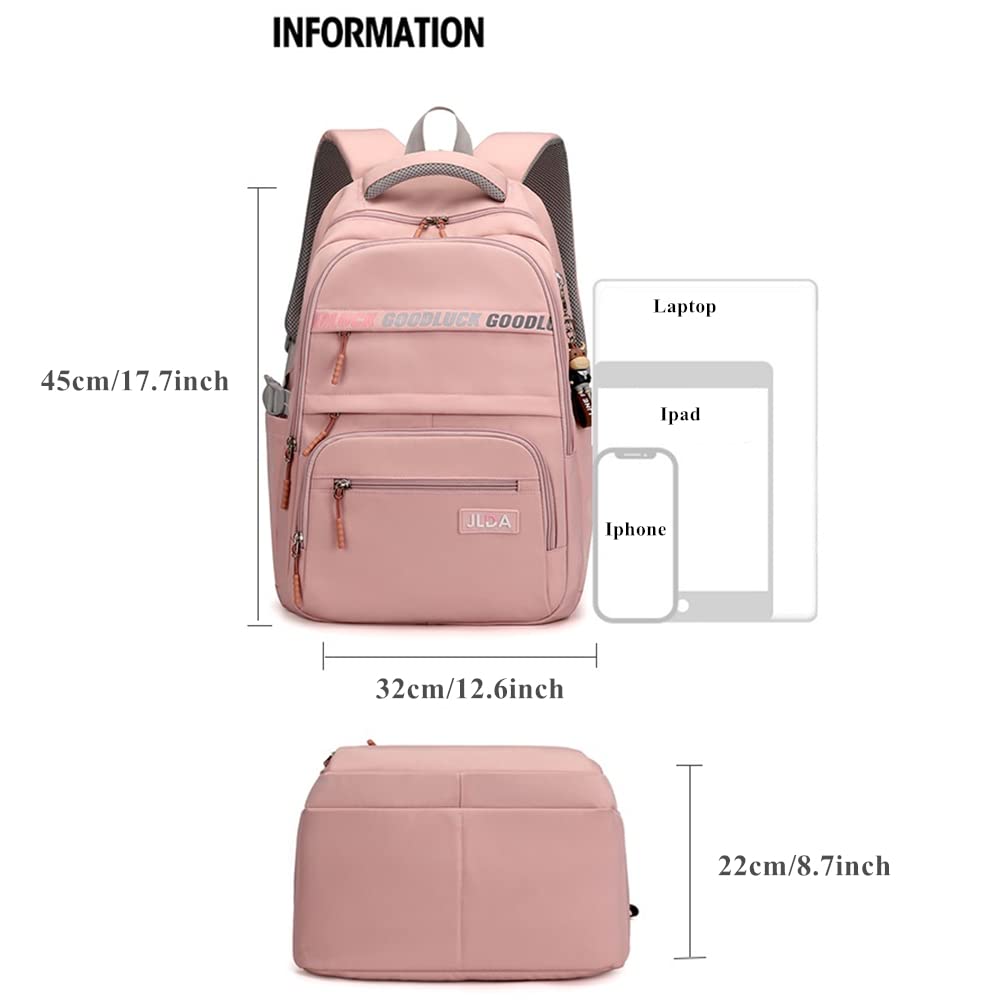 Armbq Girls Backpack Large-Capacity Middle Elementary School Casual Bookbag Kids Outdoor Travel bag Solid Color Daypack for Teens
