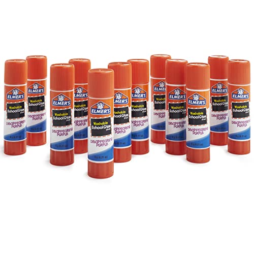 Elmer's Disappearing Purple School Glue, Washable, 12 Pack