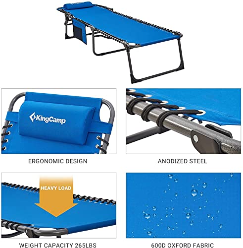 KingCamp Lounge Chair, 74.8''x23.2''x14.5, Blue