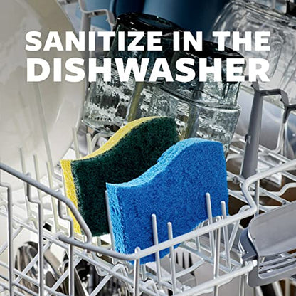 Scotch-Brite Non-Scratch Scrub Sponges, Sponges for Cleaning Kitchen, Bathroom, and Household, non-scratch Sponges Safe for Non-Stick Cookware, 6 Scrubbing Sponges