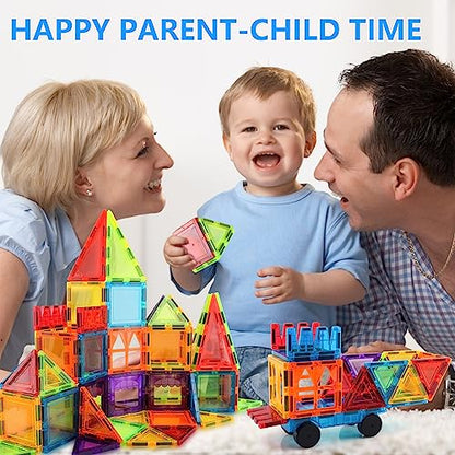 GEPER Magnetic Tiles Kids Toys, Toddler Girls & Boys Toys Age 4-5 6-8, Sensory Toys for Toddler 3-4, Magnet Toys Building Blocks for Toddler, STEM Preschool Learning Montessori Toys for 3+ Year Old