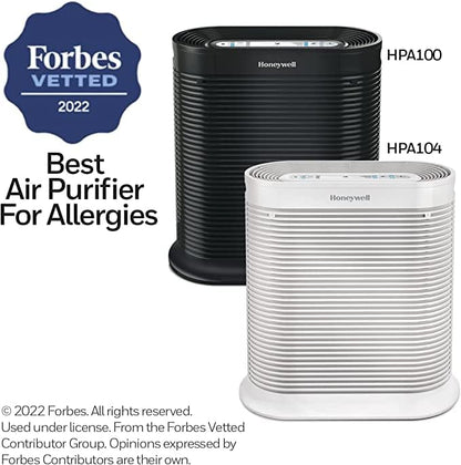 Honeywell HPA104 HEPA Air Purifier for Medium Rooms - Microscopic Airborne Allergen+ Reducer, Cleans Up To 750 Sq Ft in 1 Hour - Wildfire/Smoke, Pollen, Pet Dander, and Dust Air Purifier – White