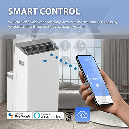 Whynter ARC-1030WN 12,000 BTU (10,000 BTU SACC) NEX Inverter Dual Hose Cooling SMART Portable Air Conditioner, Dehumidifier, and Fan with Wi-Fi, up to 500 sq ft in White