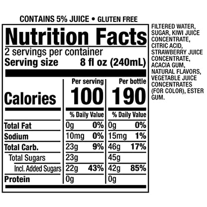 Snapple Kiwi Strawberry Juice Drink, 16 fl oz recycled plastic bottle, Pack of 12