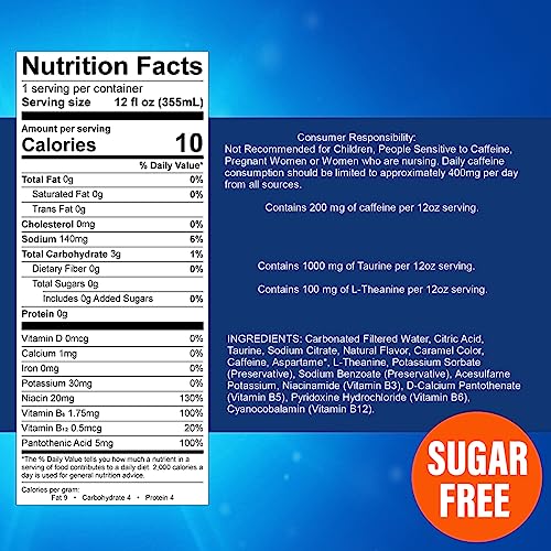 KOYACH Energy Drink, Caffeine Performance Fuel Beverage for Mental and Pre-Workout Physical Energy Boost, No Artificial Colors - 12 Fl Oz, 12 Cans (Sugar Free)