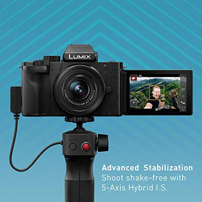 Panasonic LUMIX G100 4k Mirrorless Camera for Photo and Video, Built-in Microphone with Tracking, Micro Four Thirds Interchangeable Lens System, 12-32mm Lens, 5-Axis Hybrid I.S., DC-G100KK (Black)