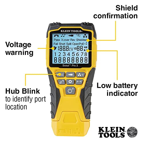 Klein Tools The Scout Pro 3 Tester Starter Kit is a versatile cable tester that locates and tests voice, data and video cables.