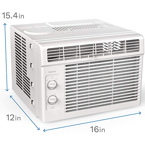 hOmeLabs Window Air Conditioner 5000 BTU - Easy Mechanical Control Compact AC Unit with Washable Reusable Filter, 2 Cooling Speeds, 2 Fan Speeds - Ideal for Bedroom and Rooms up to 150 Sq. Ft.
