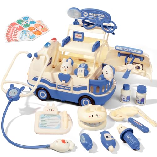 Hydeem Toy Doctor Kit for Toddlers 3 4 5 Years Old, Boys Girls Birthday, Kids Doctor Pretend Playset, Medical Play Set for Children(Blue)