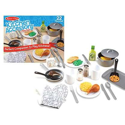 Melissa & Doug 22-Piece Play Kitchen Accessories Set - Utensils, Pot, Pans, and More