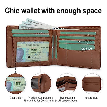 IMDCGYY Slim Wallet for Men Genuine Leather Carbon Fiber Card Holder Money Clip Rfid Blocking Mens Front Pocket Wallet