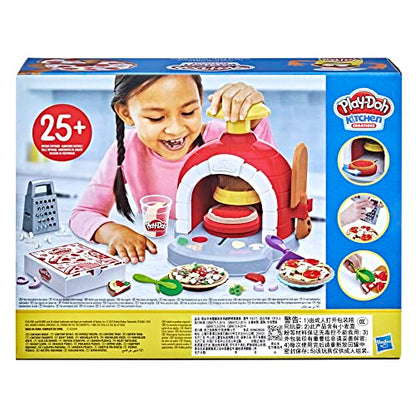 Play-Doh Kitchen Creations Pizza Oven Playset, Play Food Toy for Kids 3 Years and Up, 6 Cans of Modeling Compound, 8 Accessories, Non-Toxic