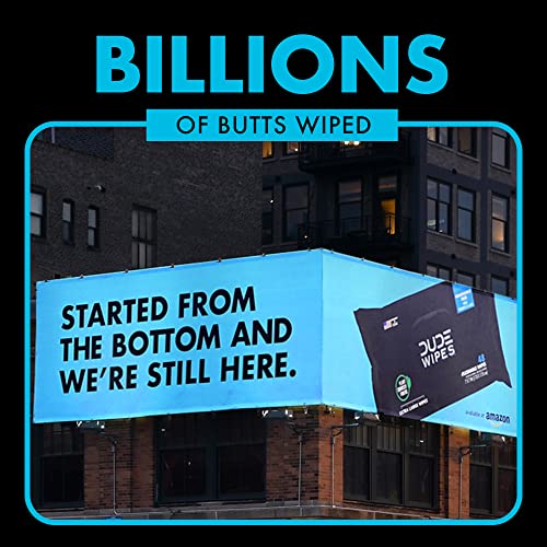 Add 4 To Your Cart! DUDE Wipes - Flushable Wipes Stocking Stuffers - 1 Pack, 48 Wipes - Unscented Extra-Large Adult Wet Wipes - Vitamin-E & Aloe for at-Home Use - Septic and Sewer Safe