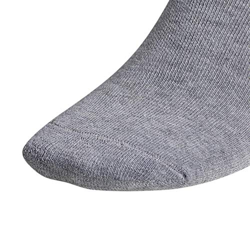 adidas Originals Trefoil No Show Socks (6-Pair), Heather Grey/Black/White, Large